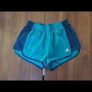 Adidas Women's Blue And Green Athletic Shorts